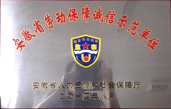 Anhui labor security integrity model unit